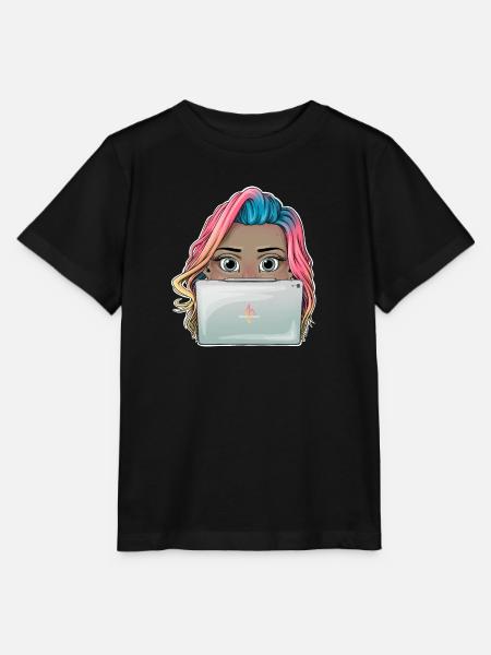 Lebendiges Reva Prisma arbeitendes Mädchen Design - Stanley/Stella Kinder T-Shirt MINI CREATOR  - Schwarz