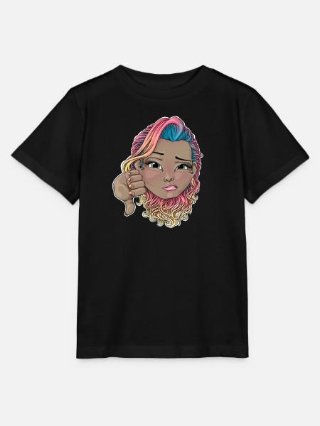 Mehrfarbiges Haar mit Missbilligungsgeste - Stanley/Stella Kinder T-Shirt MINI CREATOR - Schwarz