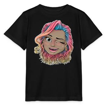 Vibrant Winking Illustration - Stanley/Stella MINI CREATOR Kids’ T-Shirt - black - Front - Mikhail (115cm)