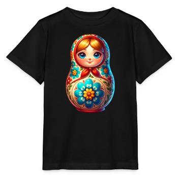Russe Khokhloma Russie Russe Russe - T-shirt bio MINI CREATOR Stanley/Stella Enfant - noir - Devant - Mikhail (115cm)
