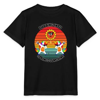 Dabbing into Spring's Sunshine - Stanley/Stella Kinder T-Shirt MINI CREATOR  - Schwarz - Vorne - Mikhail (115cm)
