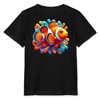 Poisson-clown - T-shirt bio MINI CREATOR Stanley/Stella Enfant - noir - Devant - Mikhail (115cm)