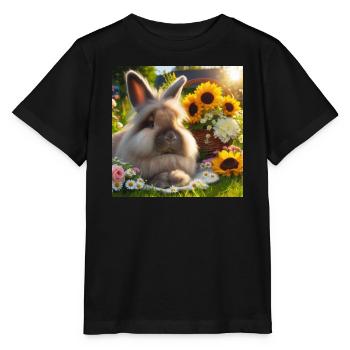 Graues Angorakaninchen - Stanley/Stella Kinder T-Shirt MINI CREATOR  - Schwarz - Vorne - Mikhail (115cm)