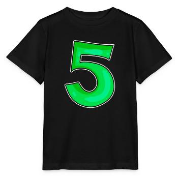 Number 5 Number Green - Stanley/Stella MINI CREATOR Kids’ T-Shirt - black - Front - Mikhail (115cm)