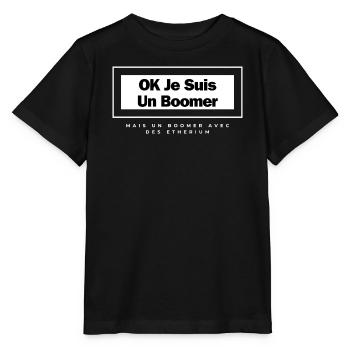 OK JE SUIS UN BOOMER MAIS UN BOOMER AVEC DE L'ETH - T-shirt bio MINI CREATOR Stanley/Stella Enfant - noir - Devant - Mikhail (115cm)
