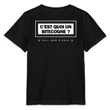 C EST QUOI UN BITECOGNE ? 🚨SELL NOW SIGNAL🚨 - T-shirt bio MINI CREATOR Stanley/Stella Enfant - noir - Devant - Mikhail (115cm)
