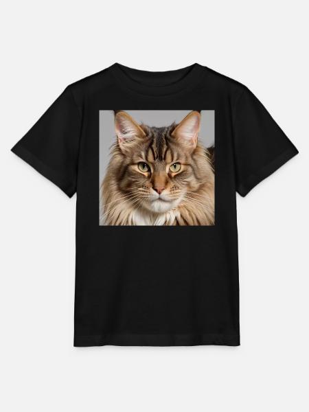 Maine Coon, die Raubkatze - Stanley/Stella Kinder T-Shirt MINI CREATOR  - Schwarz