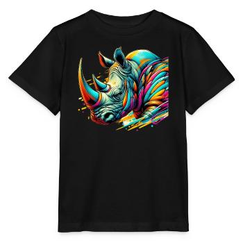 Rhinoceros - Stanley/Stella MINI CREATOR Kids’ T-Shirt - black - Front - Mikhail (115cm)