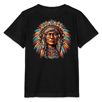 Amérindien Peau rouge d’Amérique - T-shirt bio MINI CREATOR Stanley/Stella Enfant - noir - Devant - Mikhail (115cm)