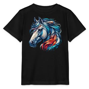 Cheval - T-shirt bio MINI CREATOR Stanley/Stella Enfant - noir - Devant - Mikhail (115cm)