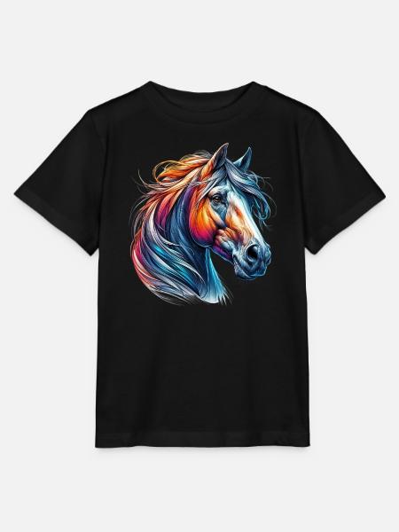 Pferd - Stanley/Stella Kinder T-Shirt MINI CREATOR - Schwarz