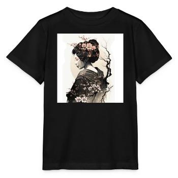 Graceful Japanese Geisha - Stanley/Stella MINI CREATOR Kids’ T-Shirt - black - Front - Mikhail (115cm)
