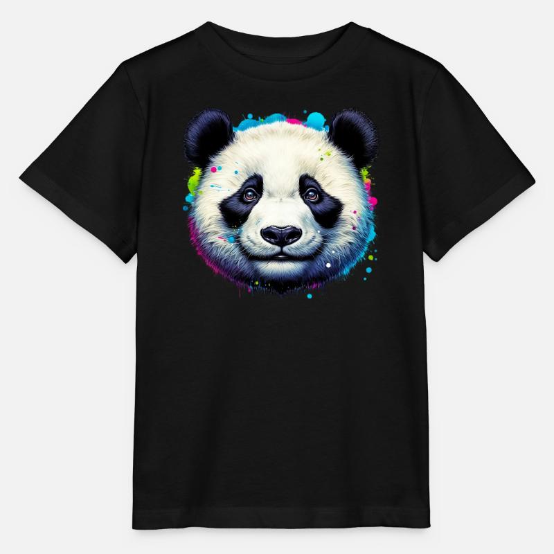 Panda - T-shirt bio MINI CREATOR Stanley/Stella Enfant - noir