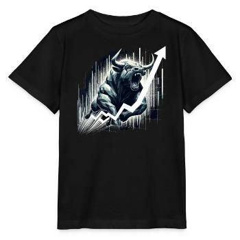 Taureau Bull Stocks Géométrie Wall Street Cadeau - T-shirt bio MINI CREATOR Stanley/Stella Enfant - noir - Devant - Mikhail (115cm)