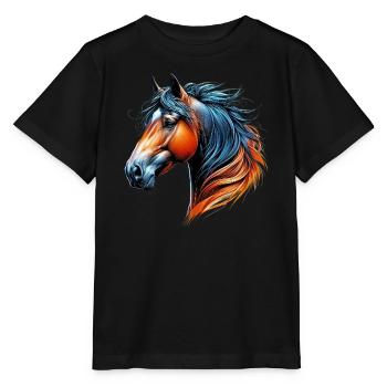 Cheval - T-shirt bio MINI CREATOR Stanley/Stella Enfant - noir - Devant - Mikhail (115cm)