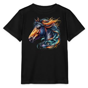 Cheval - T-shirt bio MINI CREATOR Stanley/Stella Enfant - noir - Devant - Mikhail (115cm)