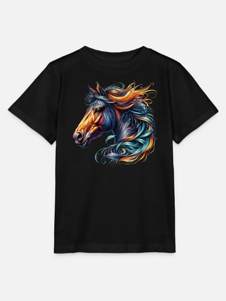 Pferd - Stanley/Stella Kinder T-Shirt MINI CREATOR - Schwarz