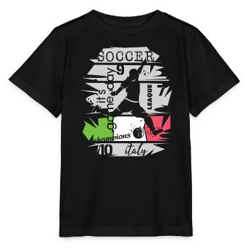 Fußball Italien Torschuss Team Illustration Symbol - Stanley/Stella Kinder T-Shirt MINI CREATOR  - Schwarz - Vorne - Mikhail (115cm)