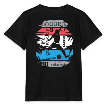 Fußball Niederlande Turnier Team Torschuss Symbol - Stanley/Stella Kinder T-Shirt MINI CREATOR  - Schwarz - Vorne - Mikhail (115cm)