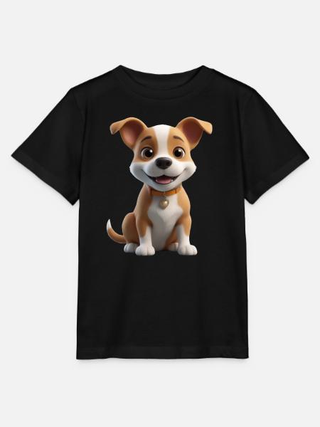 Süßes Hündchen mit Herzchen - Stanley/Stella Kinder T-Shirt MINI CREATOR  - Schwarz