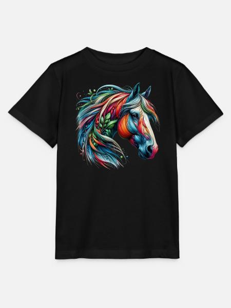 Pferd - Stanley/Stella Kinder T-Shirt MINI CREATOR  - Schwarz