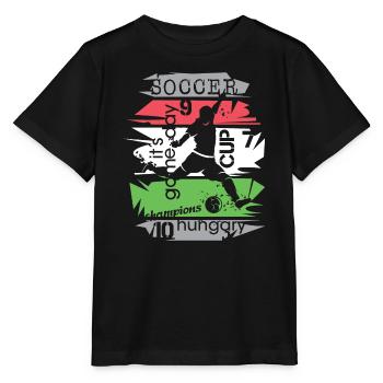Fußball Ungarn Turnier Collage Torschuss Symbol - Stanley/Stella Kinder T-Shirt MINI CREATOR  - Schwarz - Vorne - Mikhail (115cm)