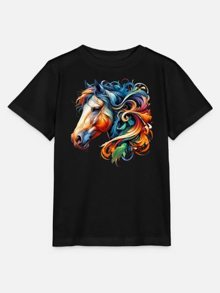 Pferd - Stanley/Stella Kinder T-Shirt MINI CREATOR - Schwarz