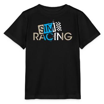 sim racing gaming Zielflagge Auto Fahrer gamer - Stanley/Stella Kinder T-Shirt MINI CREATOR  - Schwarz - Vorne - Mikhail (115cm)