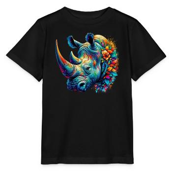 Rhinoceros - Stanley/Stella MINI CREATOR Kids’ T-Shirt - black - Front - Mikhail (115cm)