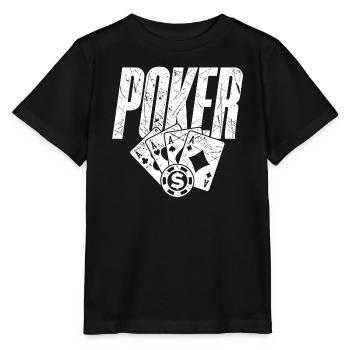 Casino Gambling Poker Jeu de cartes gagnant Jackpot - T-shirt bio MINI CREATOR Stanley/Stella Enfant - noir - Devant - Mikhail (115cm)
