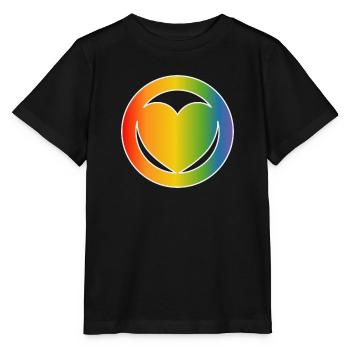 Chemise LGBT Heart CSD blanc - T-shirt bio MINI CREATOR Stanley/Stella Enfant - noir - Devant - Mikhail (115cm)