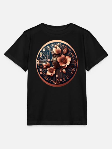 Bio Technologie KI Design Blumen - Stanley/Stella Kinder T-Shirt MINI CREATOR  - Schwarz