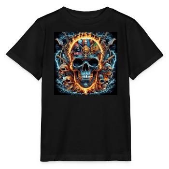 Crâne de métal lourd - T-shirt bio MINI CREATOR Stanley/Stella Enfant - noir - Devant - Mikhail (115cm)
