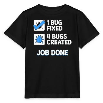 Correction de bugs Bugs de développeur Déclaration de code Informatique - T-shirt bio MINI CREATOR Stanley/Stella Enfant - noir - Devant - Mikhail (115cm)