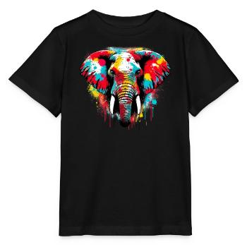 Éléphant - T-shirt bio MINI CREATOR Stanley/Stella Enfant - noir - Devant - Mikhail (115cm)