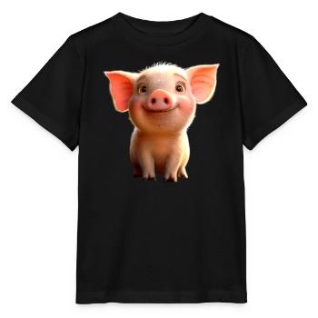 Cochon domestique Cochon Cochon Porcelet Cochon - T-shirt bio MINI CREATOR Stanley/Stella Enfant - noir - Devant - Mikhail (115cm)