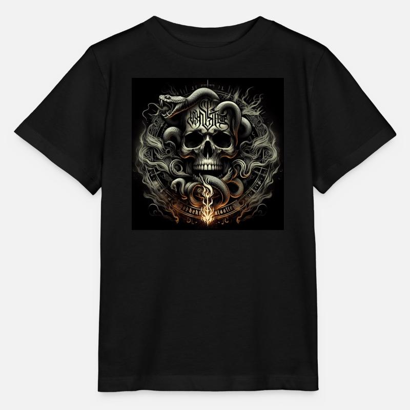 Totenkopf und Schlangen - Stanley/Stella Kinder T-Shirt MINI CREATOR  - Schwarz