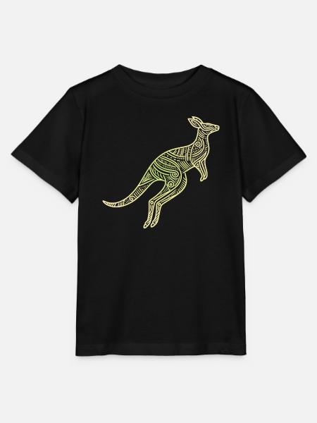 kangaroo aboriginal motifs, tribal - Stanley/Stella MINI CREATOR Kids’ T-Shirt - black