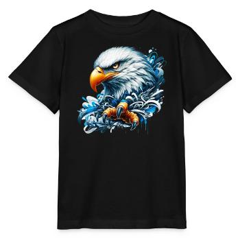 Eagle - Stanley/Stella MINI CREATOR Kids’ T-Shirt - black - Front - Mikhail (115cm)
