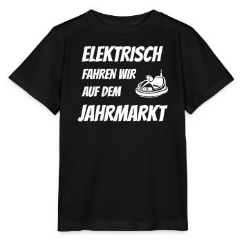 Elektrisch fahren auf dem Jahrmarkt - Anti E-Auto - Stanley/Stella Kinder T-Shirt MINI CREATOR  - Schwarz - Vorne - Mikhail (115cm)