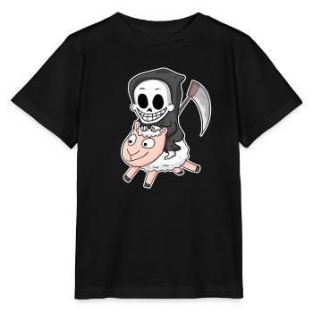 Motif de mouton de la Faucheuse - T-shirt bio MINI CREATOR Stanley/Stella Enfant - noir - Devant - Mikhail (115cm)