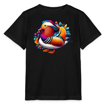 Canard mandarin - T-shirt bio MINI CREATOR Stanley/Stella Enfant - noir - Devant - Mikhail (115cm)