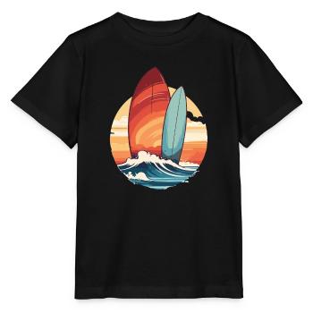 Surfbrett - Stanley/Stella Kinder T-Shirt MINI CREATOR  - Schwarz - Vorne - Mikhail (115cm)