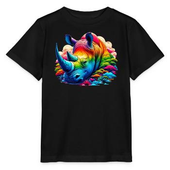 Rhinoceros - Stanley/Stella MINI CREATOR Kids’ T-Shirt - black - Front - Mikhail (115cm)