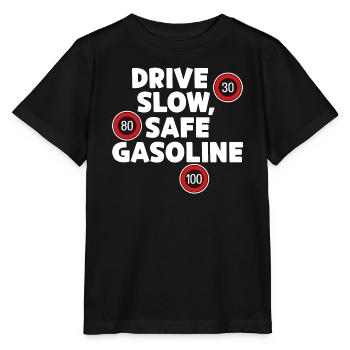 Gasoline Fuel Pump Energy Storage Refueling Statement - Stanley/Stella MINI CREATOR Kids’ T-Shirt - black - Front - Mikhail (115cm)