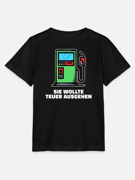 Benzin Diesel Statement Tanken Zapfsäule Strom - Stanley/Stella Kinder T-Shirt MINI CREATOR  - Schwarz