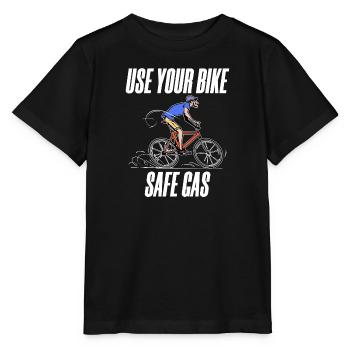 Gas Station Statement Bicycle Energy Storage Electricity - Stanley/Stella MINI CREATOR Kids’ T-Shirt - black - Front - Mikhail (115cm)