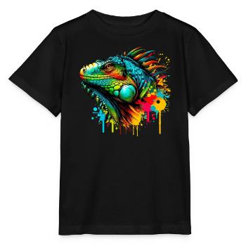 Iguane - T-shirt bio MINI CREATOR Stanley/Stella Enfant - noir - Devant - Mikhail (115cm)
