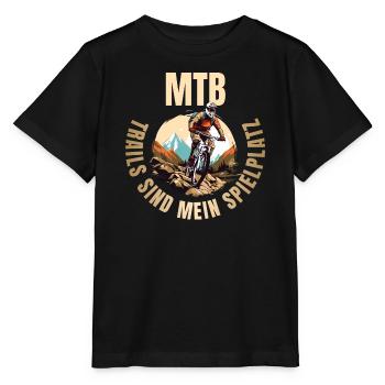 Trails sind mein Spielplatz - Stanley/Stella Kinder T-Shirt MINI CREATOR  - Schwarz - Vorne - Mikhail (115cm)