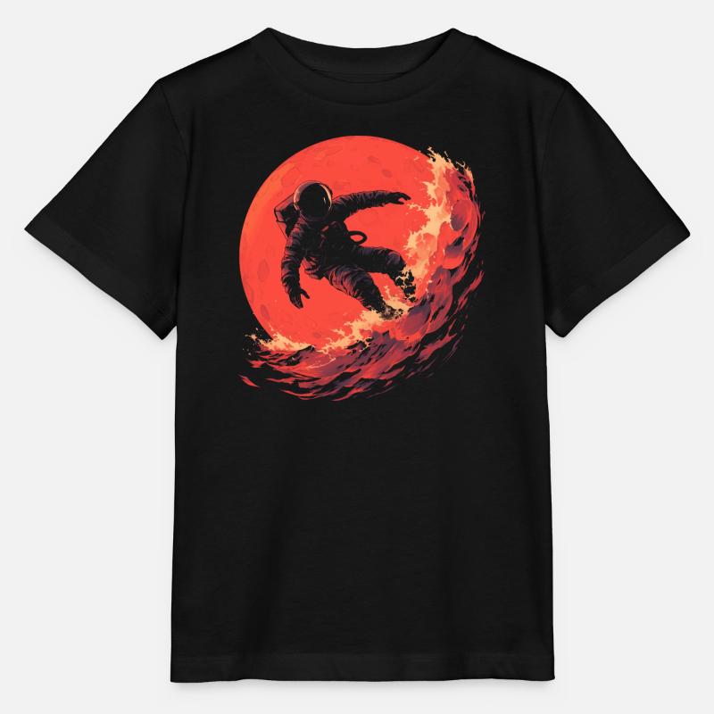 Astronaute Surfeur - T-shirt bio MINI CREATOR Stanley/Stella Enfant - noir